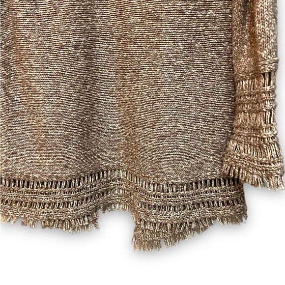 Christopher Fischer | Yak Cotton Blend Fringe Boho Soft Brown Cardigan Sweater - Picture 5 of 9